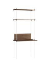 Billede af Moebe Shelving System Desk Tall 200x85 cm - Smoked Oak/White