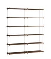 Billede af Moebe Shelving System Double 200x162 cm - Smoked Oak/White