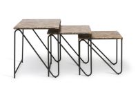 Billede af Please Wait to be Seated Triptych Nesting Tables B: 57 cm - Brun/Grøn
