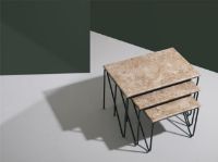 Billede af Please Wait to be Seated Triptych Nesting Tables B: 57 cm - Brun/Grøn