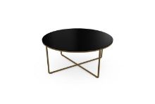 Billede af SOVET Piktor Sofabord  Ø: 80 cm - Burnished Brass/Ceramics ivory Black