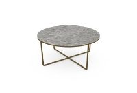 Billede af SOVET Piktor Sofabord  Ø: 80 cm - Burnished Brass/Ceramics Ceppo di Gré