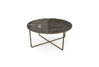 Billede af SOVET Piktor Sofabord  Ø: 80 cm - Burnished Brass/Ceramics Ombra di Caravaggio