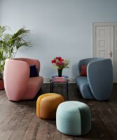 Billede af Warm Nordic Dainty Pouf Ø: 55 cm - Bordeaux/Hunter Green