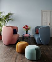 Billede af Warm Nordic Dainty Pouf Ø: 55 cm - Rusty/Midnight Blue