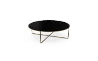 Billede af SOVET Piktor Sofabord  Ø: 120 cm - Burnished Brass/Ceramics Ivory Black