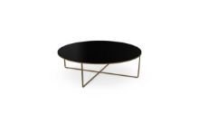 Billede af SOVET Piktor Sofabord  Ø: 120 cm - Burnished Brass/Ceramics Ivory Black