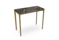 Billede af SOVET Slim 4 Legs Console L: 90 cm - Burnished Brass/Ceramics Ombra di Caravaggio
