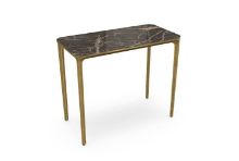Billede af SOVET Slim 4 Legs Console L: 90 cm - Burnished Brass/Ceramics Ombra di Caravaggio