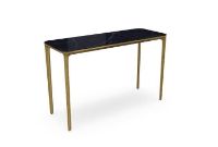 Billede af SOVET Slim 4 Legs Console L: 120 cm - Burnished Brass/Ceramics Polished Marquinia