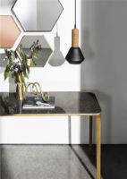 Billede af SOVET Slim 4 Legs Console L: 160 cm - Burnished Brass/Ceramics Polished Marquinia 