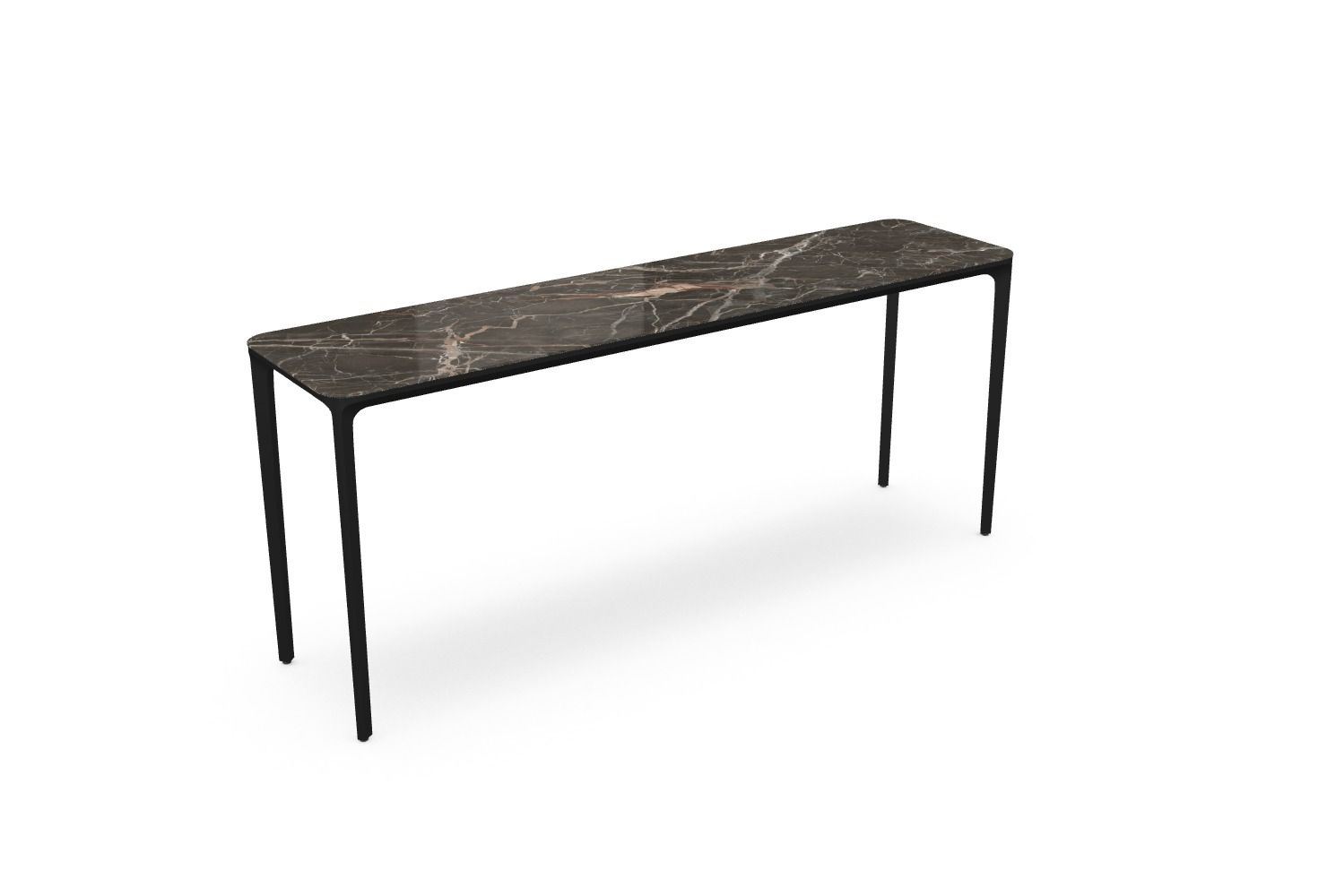 Billede af SOVET Slim 4 Legs Console L: 180 cm - Black/Ceramics Ombra di Caravaggio