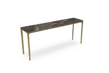Billede af SOVET Slim 4 Legs Console L: 180 cm - Burnished Brass/Ceramics Ombra di Caravaggio