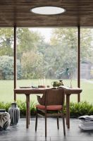 Billede af Warm Nordic Gesture Chair SH: 46 cm - Teak/Black Leather