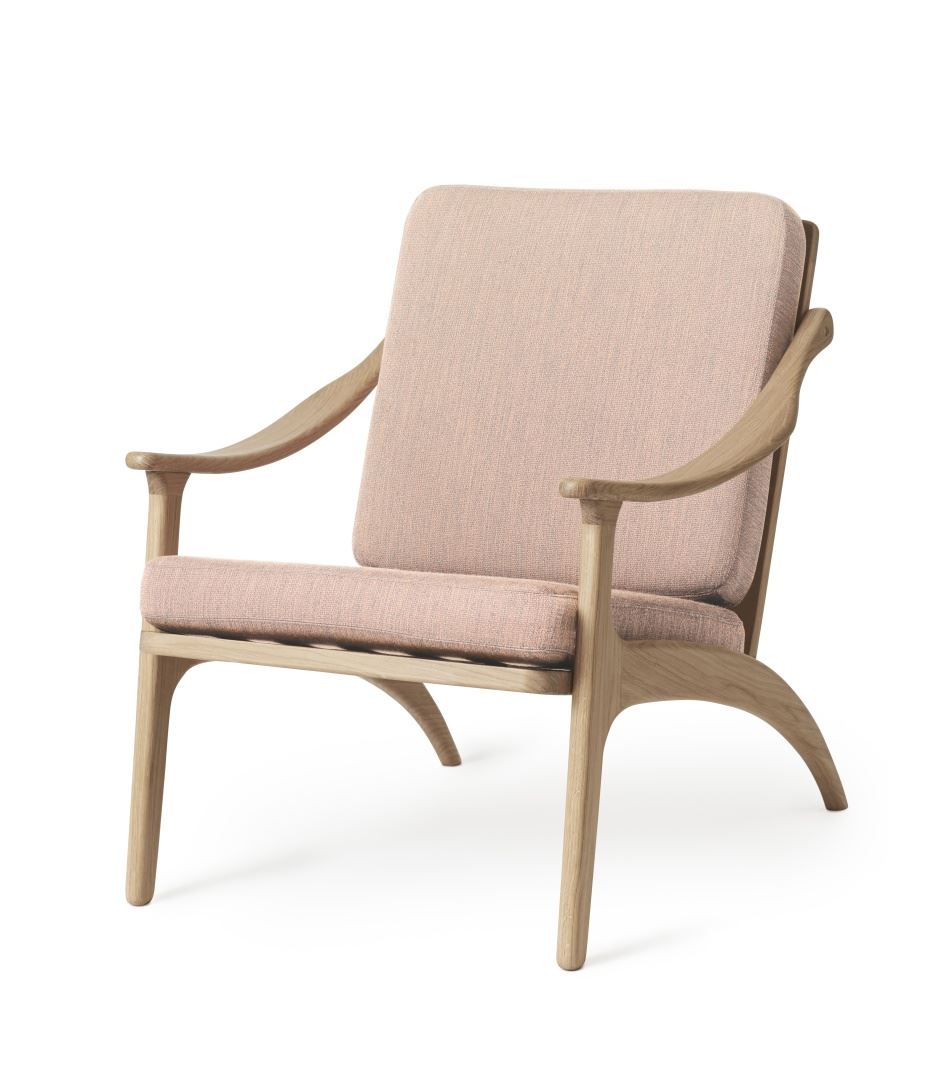 Billede af Warm Nordic Lean Back Lounge Chair SH: 41 cm - Oak/Pale Rose 