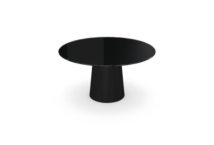Billede af SOVET Totem Dining Table Ø: 140 cm - Black/Glass Black