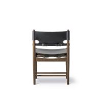 Billede af Fredericia Furniture 3237 Den Spanske Spisebordsstol SH: 46 cm - Sort Læder/Røget Eg