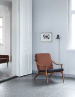 Billede af Warm Nordic Lean Back Lounge Chair SH: 41 cm - Oak/Mocca