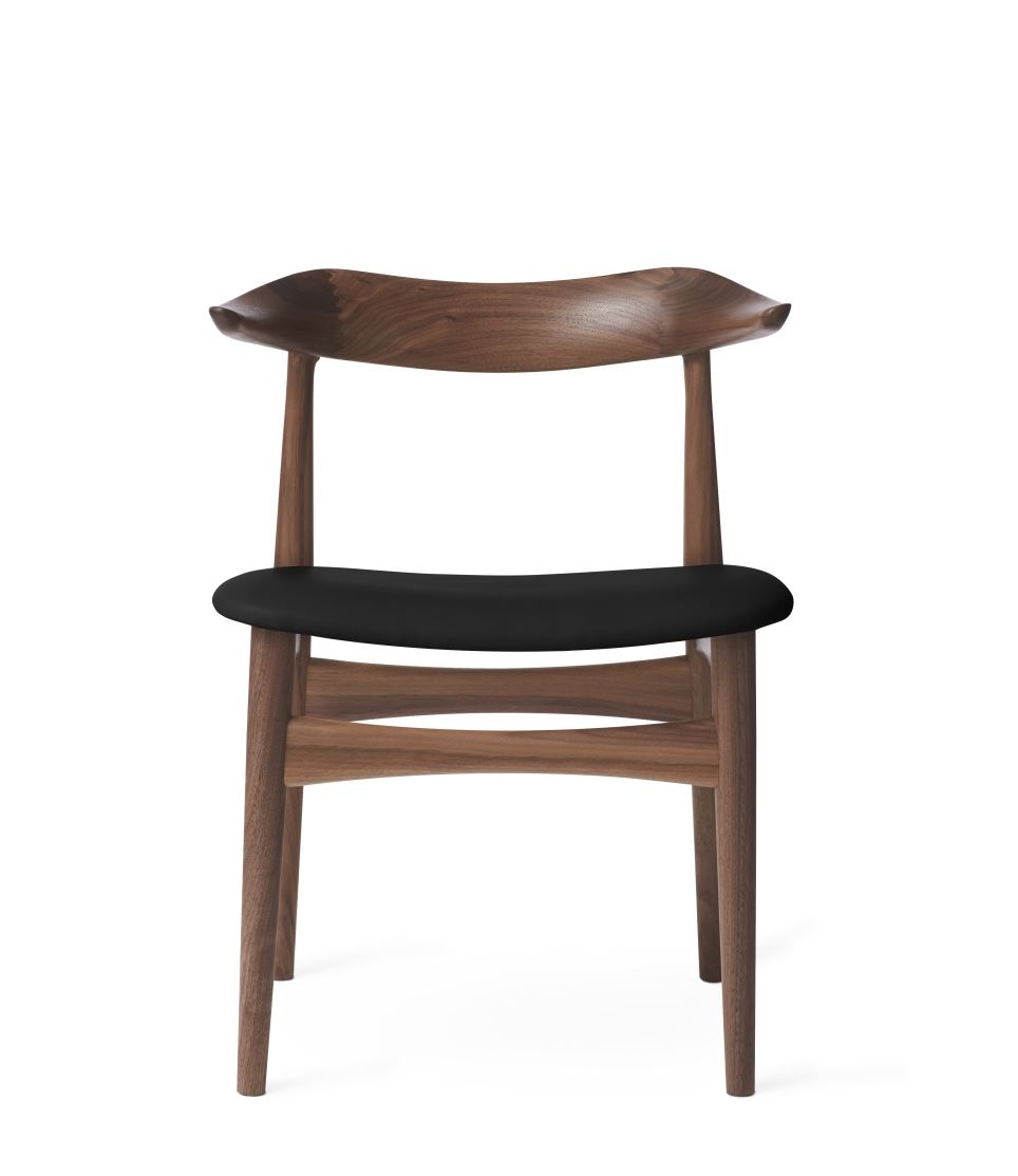 Billede af Warm Nordic Cow Horn Spisebordsstol SH: 46 cm - Walnut/Black 