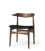 Billede af Warm Nordic Cow Horn Spisebordsstol SH: 46 cm - Walnut/Black 