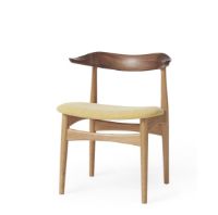 Billede af Warm Nordic Cow Horn Spisebordsstol SH: 46 cm - Walnut/Oak/Vanilla