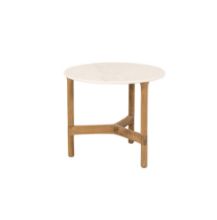 Billede af Cane-line Outdoor Twist Sofabord Lille Ø: 45 cm - Travertine/Teak