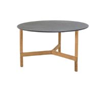Billede af Cane-line Outdoor Twist Sofabord Medium Ø: 70 cm - Fossil Black/Teak
