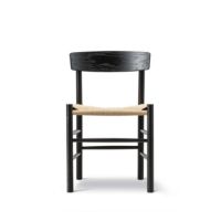 Billede af Fredericia Furniture 3239 J39 Mogensen Spisebordsstol SH: 46,5 cm - Sortlakeret Eg/Natur Flet