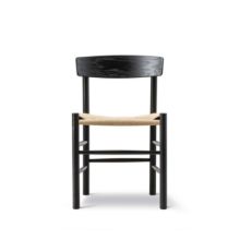 Billede af Fredericia Furniture 3239 J39 Mogensen Spisebordsstol SH: 46,5 cm - Sortlakeret Eg/Natur Flet