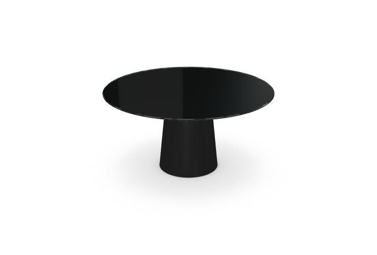 Billede af SOVET Totem Dining Table Ø: 150 cm - Black/Glass Black