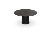 Billede af SOVET Totem Dining Table Ø: 150 cm - Black/Ceramics Pre-polished Stone Grey