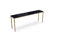 Billede af SOVET Slim 4 Legs Console L: 200 cm - Burnished Brass/Ceramics Polished Marquinia