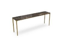 Billede af SOVET Slim 4 Legs Console L: 200 cm - Burnished Brass/Ceramics Ombra di Caravaggio