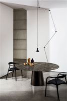 Billede af SOVET Totem Dining Table Ø: 62 cm - Black/Ceramics Ombra di Caravaggio