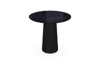Billede af SOVET Totem Dining Table Ø: 80 cm - Black/Ceramics Polished Marquinia