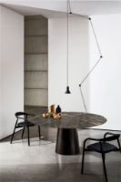 Billede af SOVET Totem Dining Table Ø: 100 cm - Black/Ceramics Ombra di Caravaggio