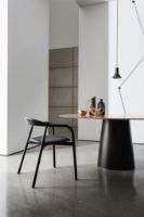 Billede af SOVET Totem Dining Table Ø: 100 cm - Black/Ceramics Ombra di Caravaggio