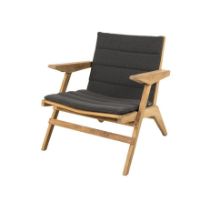 Billede af Cane-line Outdoor Flip Loungestol inkl. Hyndesæt SH: 38 cm - Teak/Dark Grey