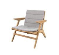 Billede af Cane-line Outdoor Flip Loungestol inkl. Hyndesæt SH: 38 cm - Teak/Light Grey