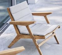 Billede af Cane-line Outdoor Flip Loungestol inkl. Hyndesæt SH: 38 cm - Teak/Light Grey