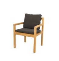 Billede af Cane-line Outdoor Grace Stol inkl. Hyndesæt SH: 45 cm - Teak/Dark Grey 