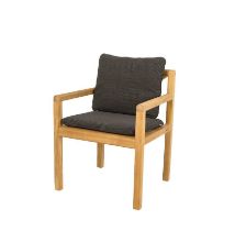 Billede af Cane-line Outdoor Grace Stol inkl. Hyndesæt SH: 45 cm - Teak/Dark Grey 