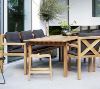 Billede af Cane-line Outdoor Grace Stol inkl. Hyndesæt SH: 45 cm - Teak/Dark Grey 