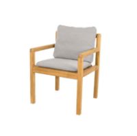 Billede af Cane-line Outdoor Grace Stol inkl. Hyndesæt SH: 45 cm - Teak/Light Grey