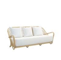 Billede af Sika-Design Charlottenborg Exterior 3-Pers. Sofa B: 199 cm - Natural Alu-Rattan/Tempotest White
