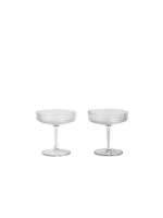 Billede af Ferm Living Ripple Champagne Saucer sæt af 2 Ø: 10,5 cm - Glass