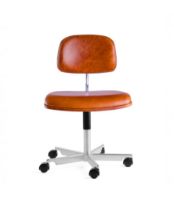 Billede af Montana Kevi 2534U Fuldpolstret Kontorstol SH: 40-53 cm - Bordeaux Ultra Læder/Alu Hjul