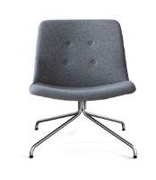 Billede af Bent Hansen Primum Loungestol SH: 38 cm - Hallingdal 116/Børstet Rustfrit Stål m. Drejestel