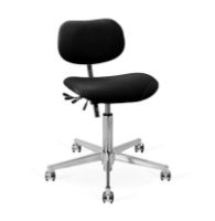 Billede af Vermund VL66 Kontorstol SH: 44-64 cm - Krom/Sort Læder