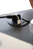 Billede af Bent Hansen Hemingway Skrivebord m. Opladerstation & Skuffe L: 120 cm - Sortlakeret Bøg/Black Linoleum